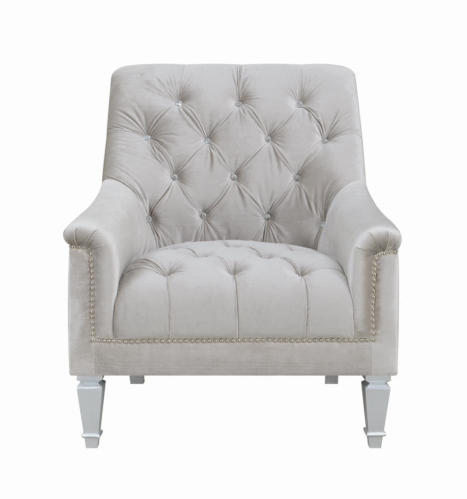 Avonlea Gray Sloped Arm Tufted Chair from Coaster - Luna Furniture