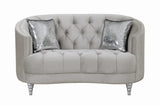 Avonlea Sloped Arm Tufted Loveseat Gray from Coaster - Luna Furniture