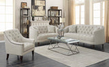 Avonlea Sloped Arm Upholstered Loveseat Trim Gray from Coaster - Luna Furniture