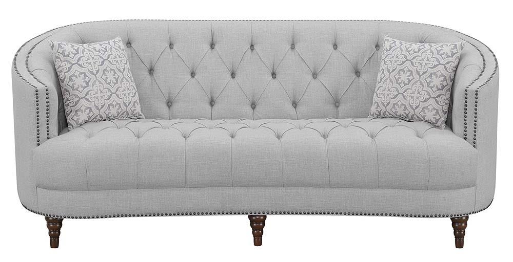 Avonlea Sloped Arm Upholstered Sofa Trim Gray from Coaster - Luna Furniture