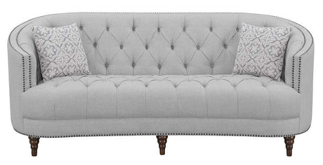 Avonlea Sloped Arm Upholstered Sofa Trim Grey - 505641 - Luna Furniture