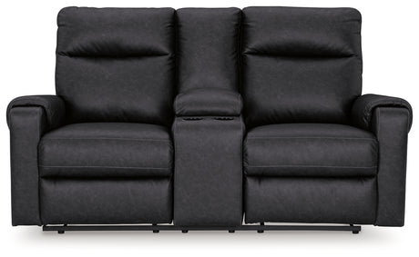 Axtellton Carbon Power Reclining Loveseat with Console from Ashley - Luna Furniture