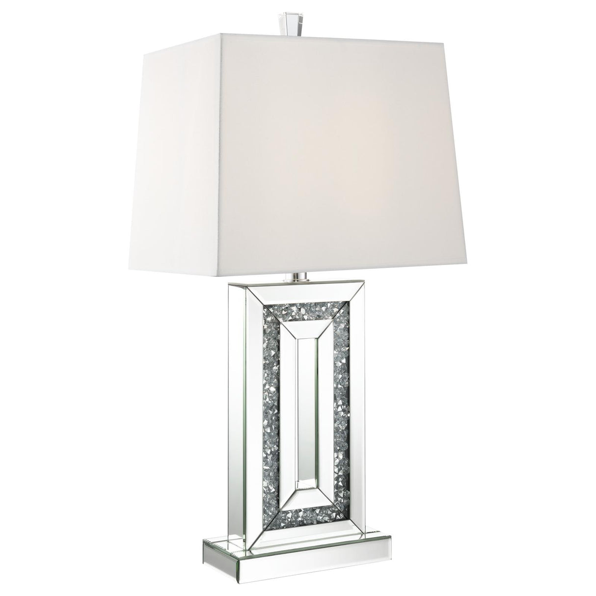 Ayelet Table Lamp with Square Shade White/Mirror from Coaster - Luna Furniture