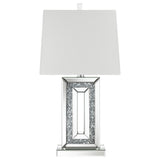 Ayelet Table Lamp with Square Shade White/Mirror from Coaster - Luna Furniture