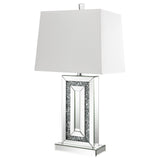 Ayelet Table Lamp with Square Shade White/Mirror from Coaster - Luna Furniture