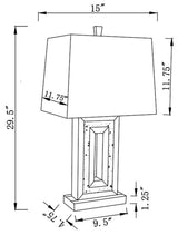 Ayelet Table Lamp with Square Shade White/Mirror from Coaster - Luna Furniture