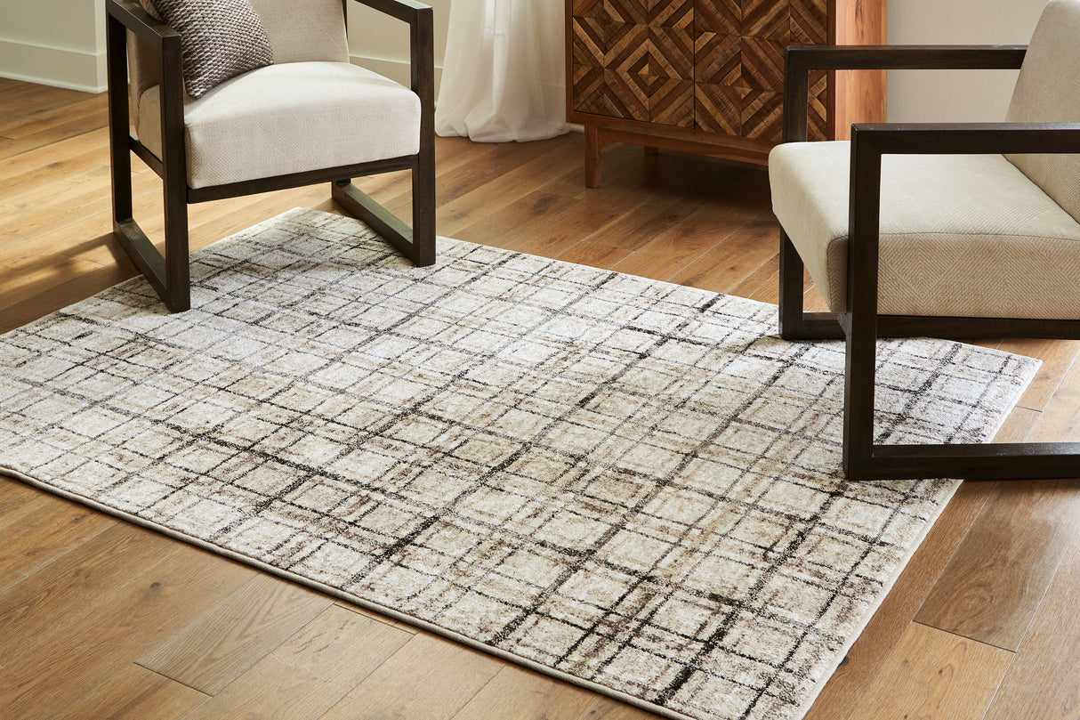 Azmerilla Cream/Brown/Gray Large Rug - R406181 - Luna Furniture