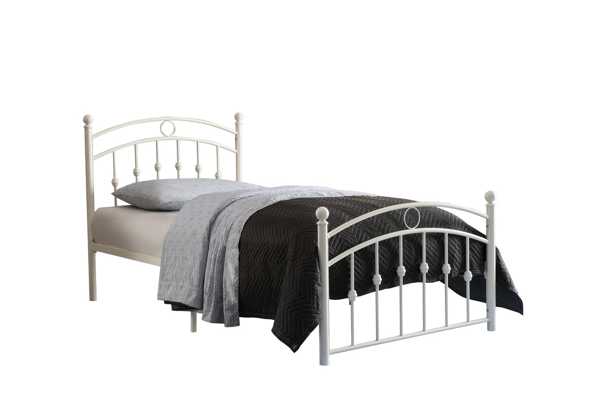 Tiana White Twin Metal Platform Bed from Homelegance - Luna Furniture