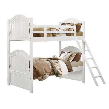 Clementine White Twin/Twin Bunk Bed from Homelegance - Luna Furniture