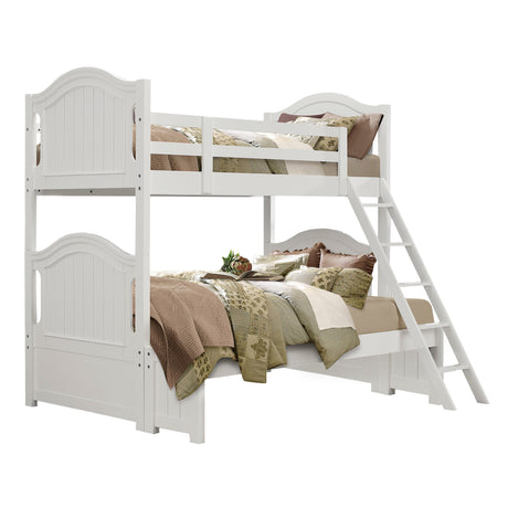 Clementine White Twin/Full Bunk Bed from Homelegance - Luna Furniture