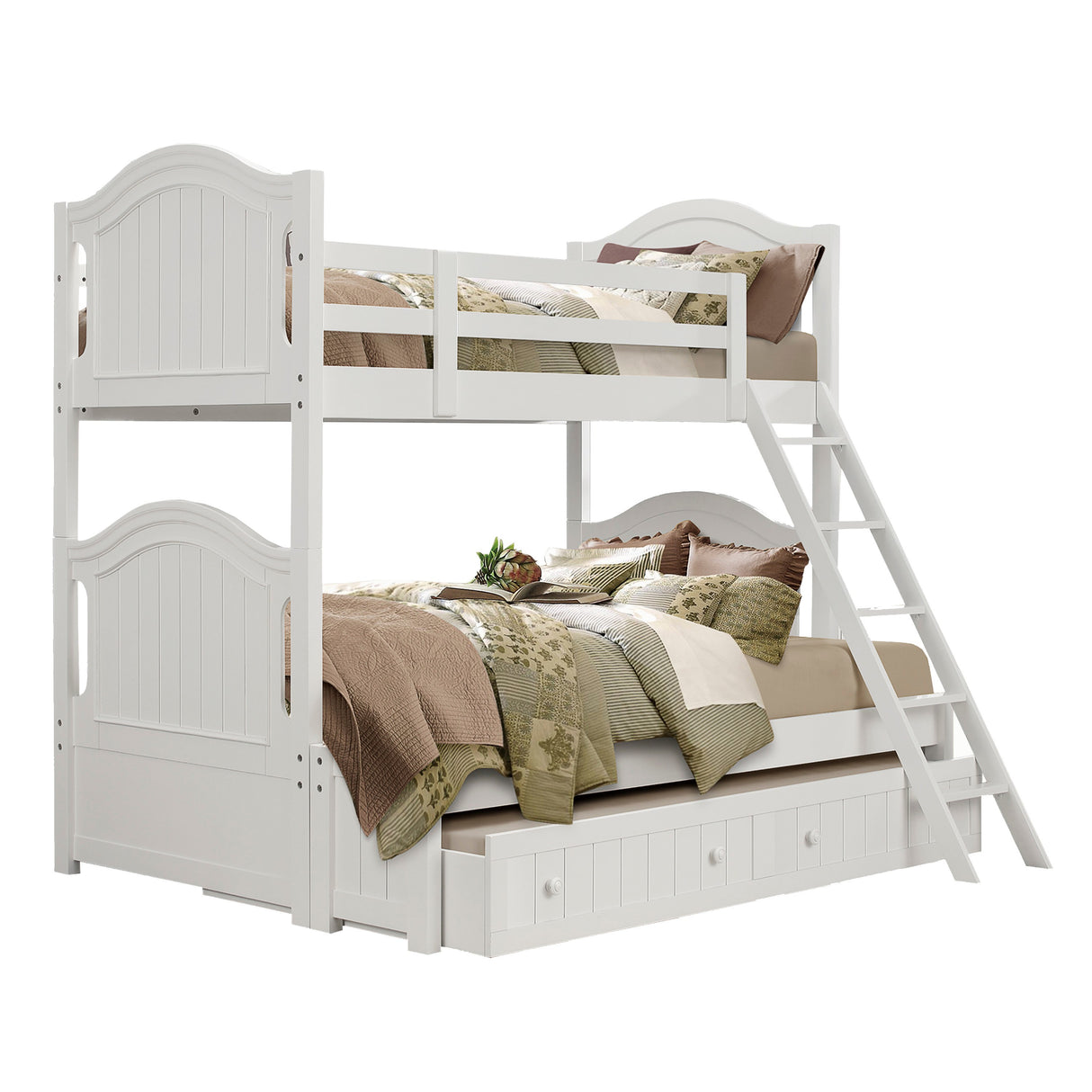 Clementine White Twin/Full Bunk Bed from Homelegance - Luna Furniture