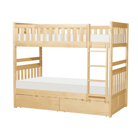 B2043-1*T (4) Twin/Twin Bunk Bed with Storage Boxes - Luna Furniture