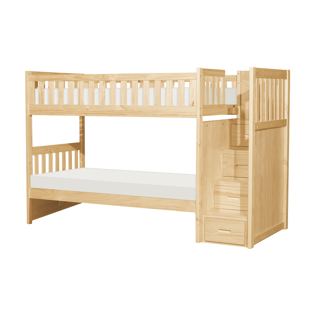 Bartly Pine Twin/Twin Step Bunk Bed from Homelegance - Luna Furniture