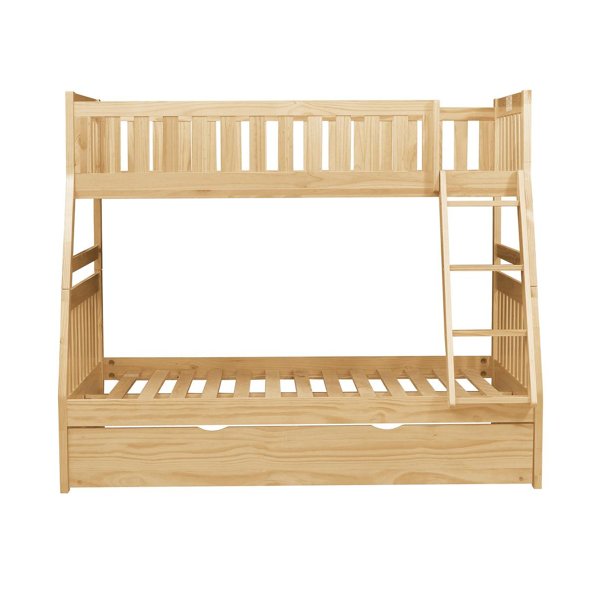 Bartly Pine Twin/Full Bunk Bed with Twin Trundle from Homelegance - Luna Furniture