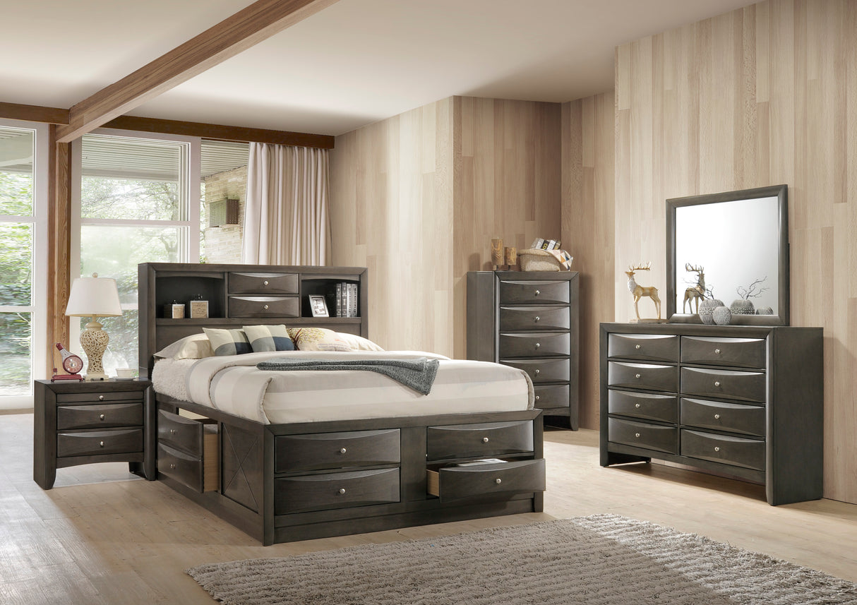 Emily Gray King Storage Platform Bed