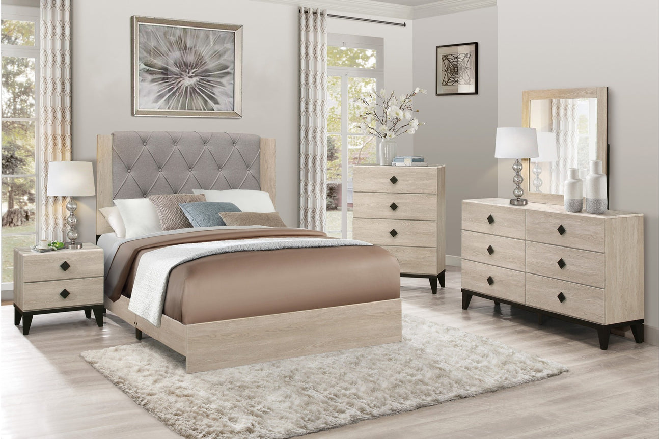 Whiting Natural Upholstered Panel Bedroom Set from Homelegance - Luna Furniture