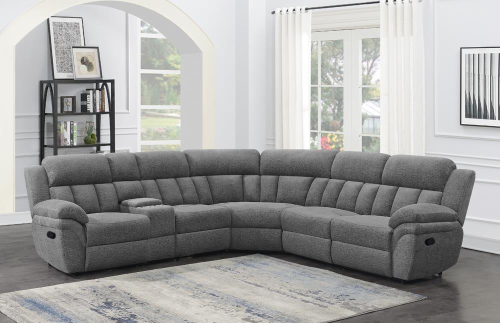 Bahrain 6-Piece Upholstered Motion Sectional Charcoal from Coaster - Luna Furniture