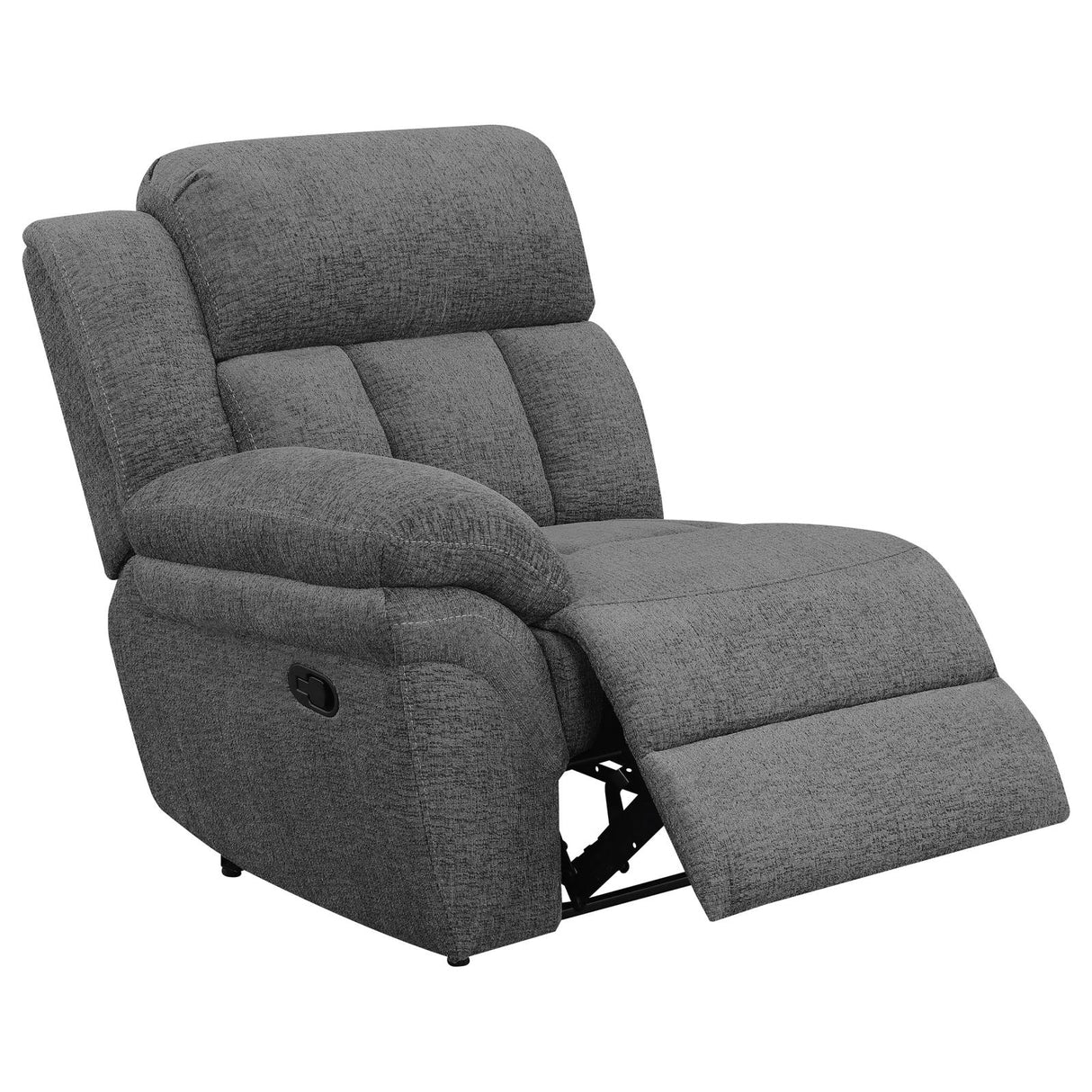 Bahrain Upholstered Motion Loveseat with Console Charcoal from Coaster - Luna Furniture