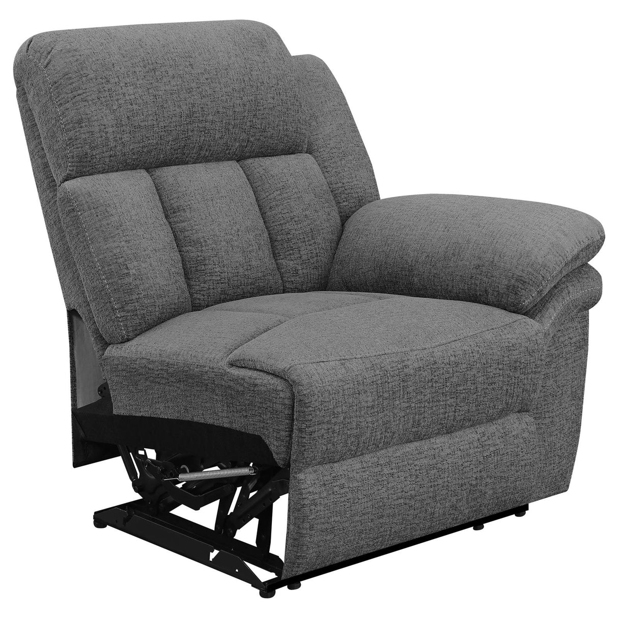 Bahrain Upholstered Motion Loveseat with Console Charcoal from Coaster - Luna Furniture