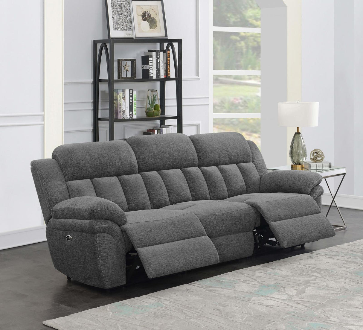 Bahrain Upholstered Power Sofa Charcoal from Coaster - Luna Furniture