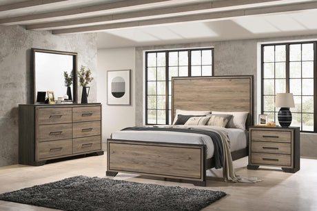 Baker 4-piece Eastern King Bedroom Set Brown and Light Taupe - 224461KE-S4 - Luna Furniture