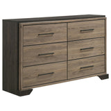 Baker 6-drawer Dresser Brown and Light Taupe - 224463 - Luna Furniture