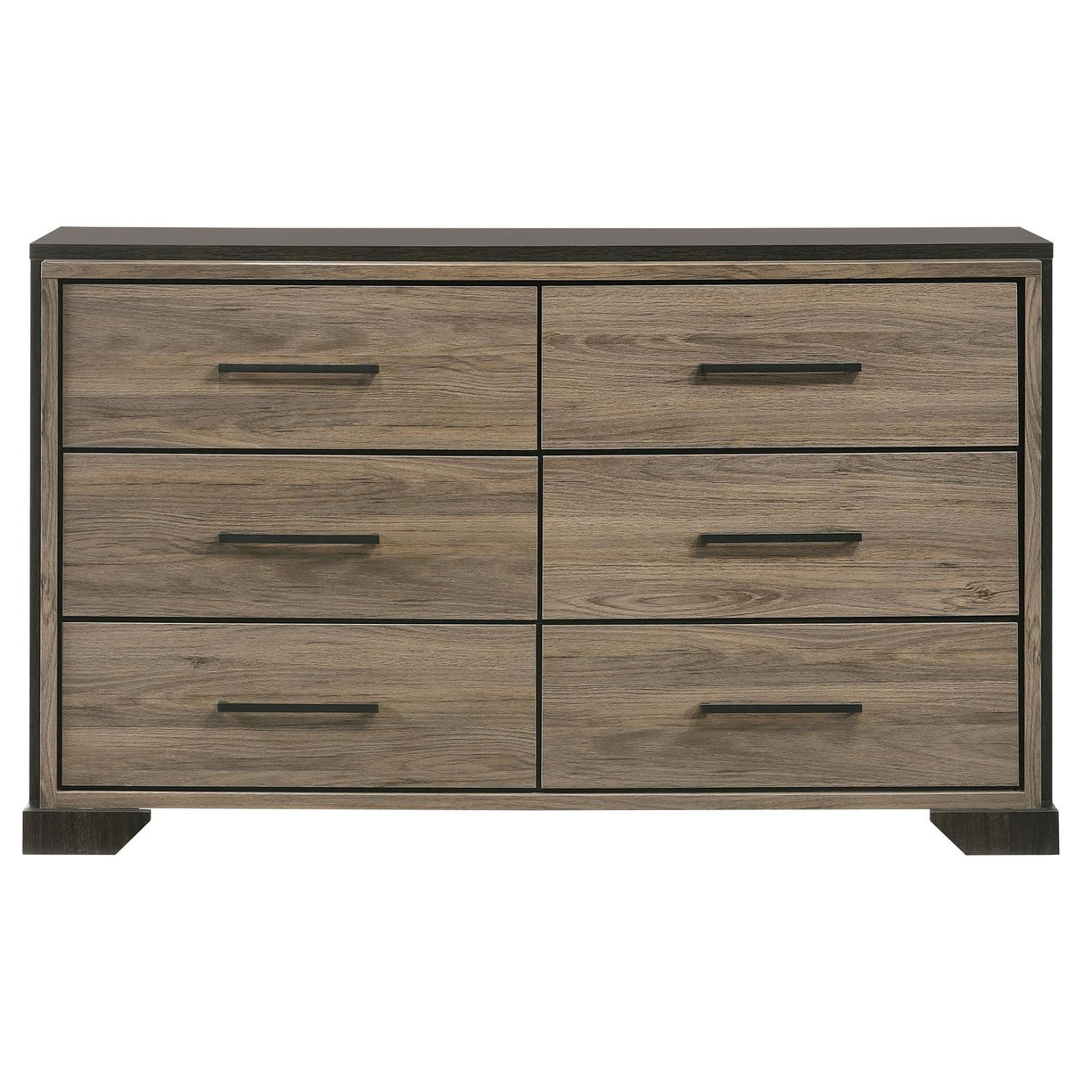 Baker 6-drawer Dresser Brown and Light Taupe - 224463 - Luna Furniture