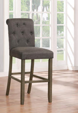 Balboa Gray/Rustic Brown Tufted Back Bar Stools, Set of 2 from Coaster - Luna Furniture