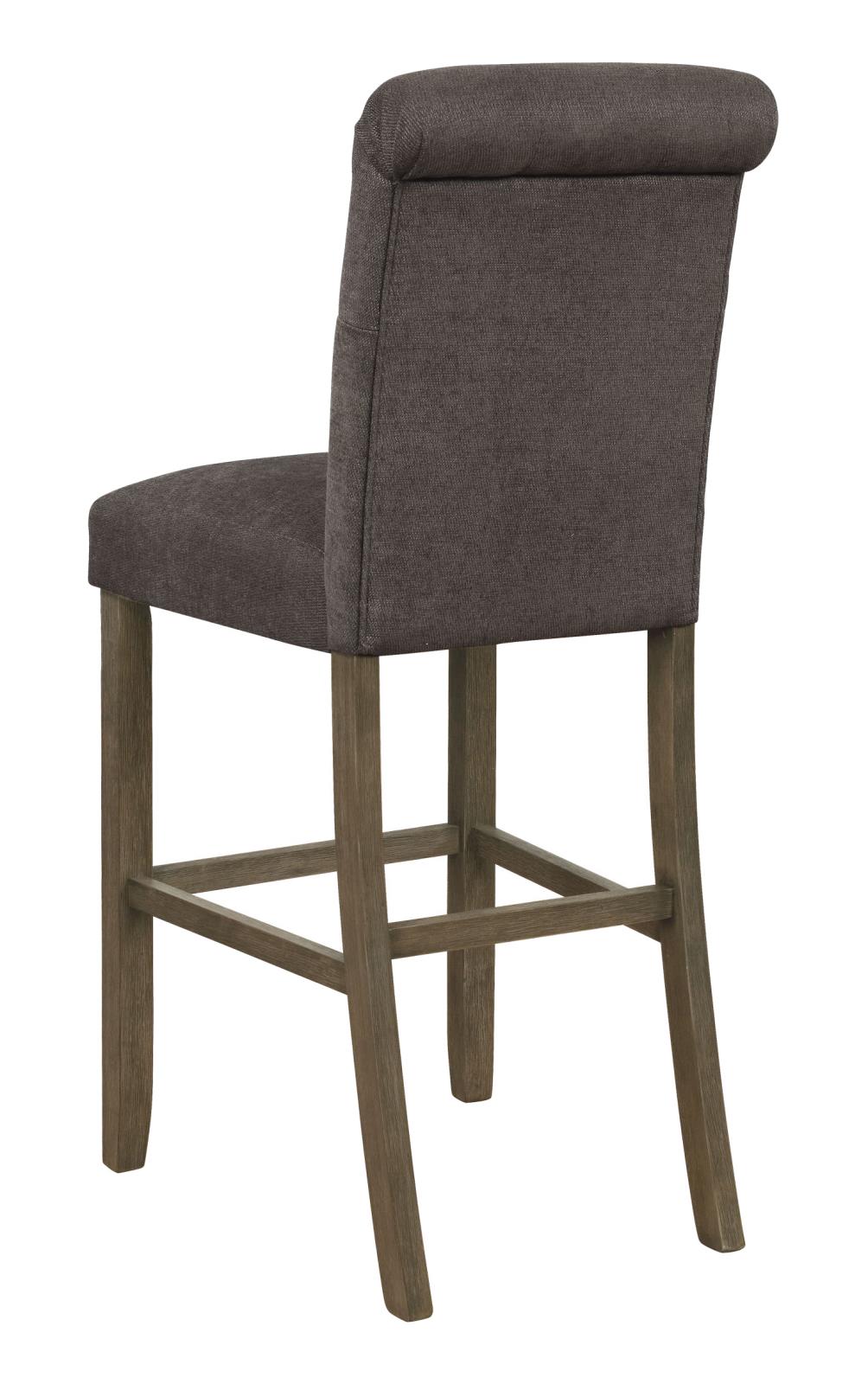 Balboa Gray/Rustic Brown Tufted Back Bar Stools, Set of 2 from Coaster - Luna Furniture