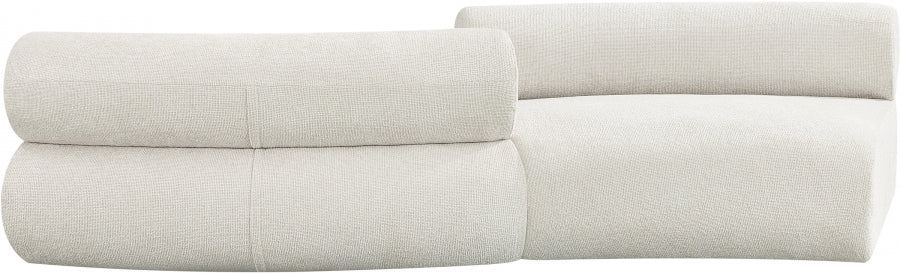 Bale Chenille Fabric 2 pc. Sectional Cream from Meridian - Luna Furniture