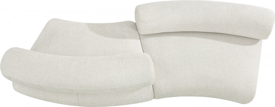 Bale Chenille Fabric 2 pc. Sectional Cream from Meridian - Luna Furniture