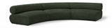 Bale Chenille Fabric 3 pc. Sectional Green from Meridian - Luna Furniture