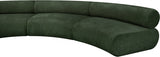 Bale Chenille Fabric 3 pc. Sectional Green from Meridian - Luna Furniture