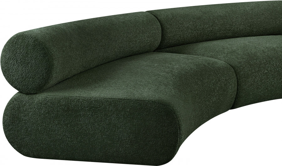 Bale Chenille Fabric 3 pc. Sectional Green from Meridian - Luna Furniture