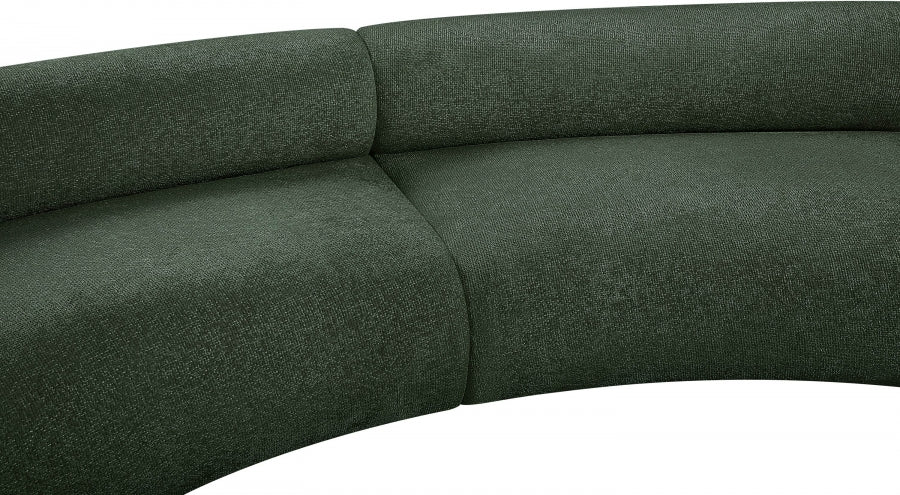 Bale Chenille Fabric 3 pc. Sectional Green from Meridian - Luna Furniture