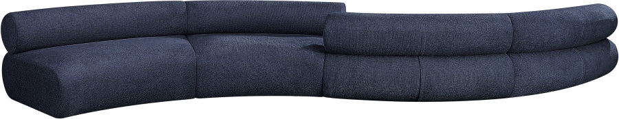 Bale Chenille Fabric 4 pc. Sectional Blue from Meridian - Luna Furniture