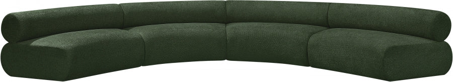 Bale Chenille Fabric 4 pc. Sectional Green from Meridian - Luna Furniture