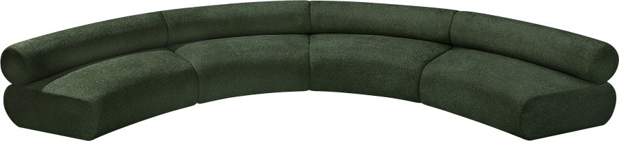 Bale Chenille Fabric 4 pc. Sectional Green from Meridian - Luna Furniture