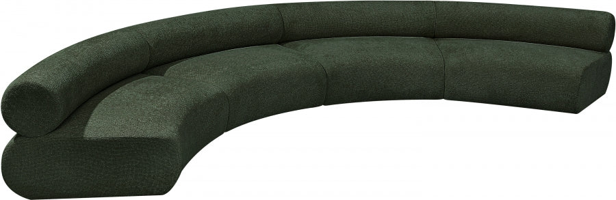 Bale Chenille Fabric 4 pc. Sectional Green from Meridian - Luna Furniture