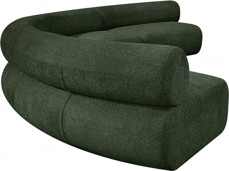 Bale Chenille Fabric 4 pc. Sectional Green from Meridian - Luna Furniture