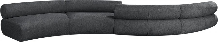 Bale Chenille Fabric 4 pc. Sectional Grey from Meridian - Luna Furniture