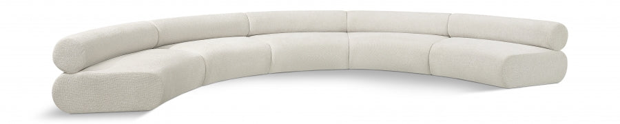 Bale Chenille Fabric 5 pc. Sectional Cream from Meridian - Luna Furniture