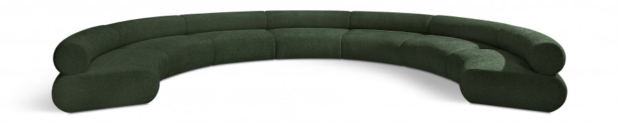 Bale Chenille Fabric 7 pc. Sectional Green from Meridian - Luna Furniture