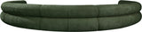 Bale Chenille Fabric 7 pc. Sectional Green from Meridian - Luna Furniture