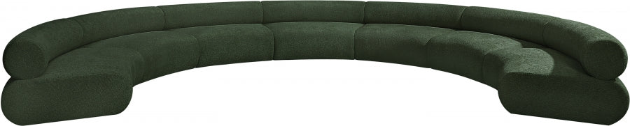 Bale Chenille Fabric 7 pc. Sectional Green from Meridian - Luna Furniture