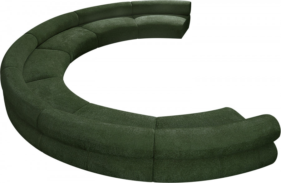 Bale Chenille Fabric 7 pc. Sectional Green from Meridian - Luna Furniture