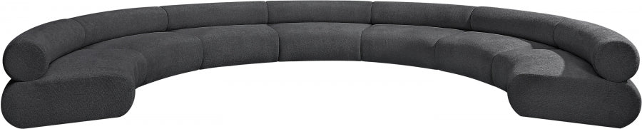 Bale Chenille Fabric 7 pc. Sectional Grey from Meridian - Luna Furniture