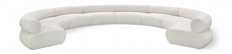 Bale Chenille Fabric 8 pc. Sectional Cream from Meridian - Luna Furniture