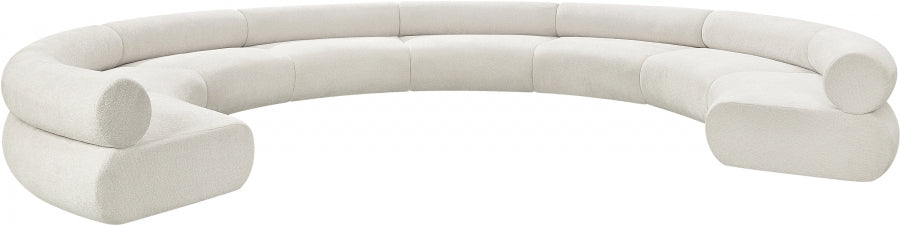 Bale Chenille Fabric 8 pc. Sectional Cream from Meridian - Luna Furniture