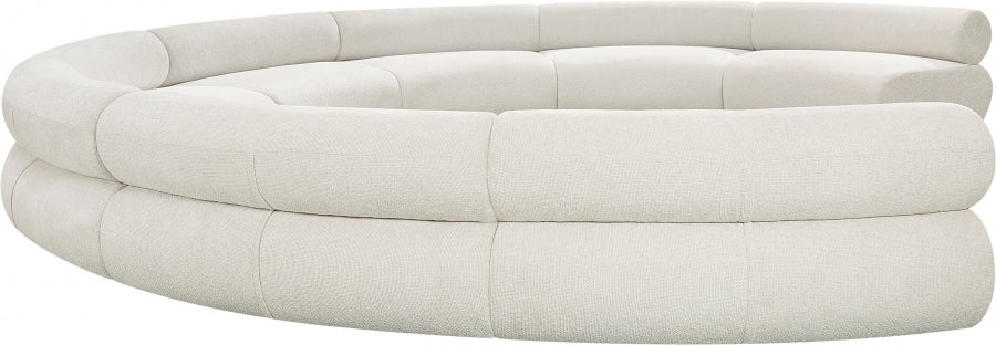 Bale Chenille Fabric 8 pc. Sectional Cream from Meridian - Luna Furniture